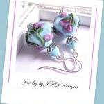 Turquoise Lampwork Earring..